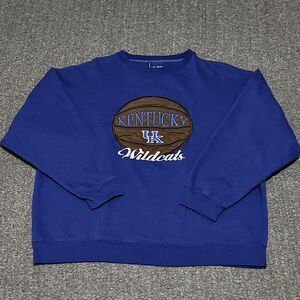 Vtg OVB Women's Kentucky Wildcats UK Pullover Sweater Blue Embroidered Logo Sz L